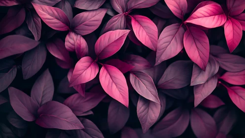 Macro study of magenta foliage with shallow depth of field