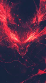 Infernal ember visage ignites in a storm of scarlet flame.
