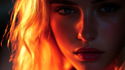 Softly glowing portrait wrapped in golden evening light.