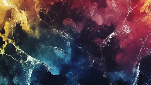 Colorful nebula style abstract space background art.