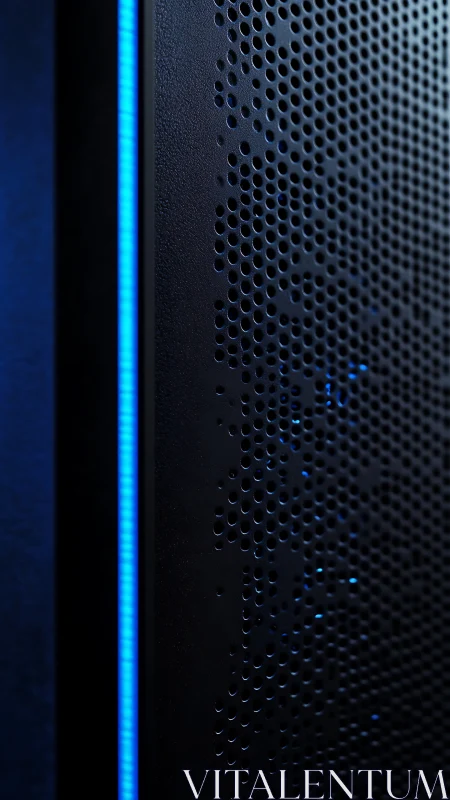 Calm blue server glow bringing quiet focus to technology.