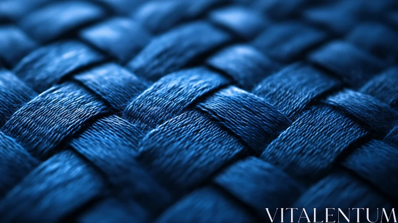 Macro close-up reveals interlaced blue textile fibers in detail