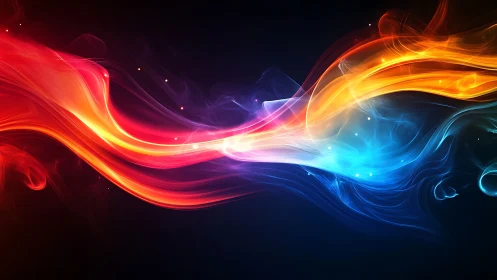 Flowing Rainbow Light: Vibrant Energy in Motion.
