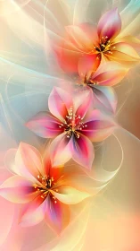 Spectral gradient blossoms in layered vector translucency.