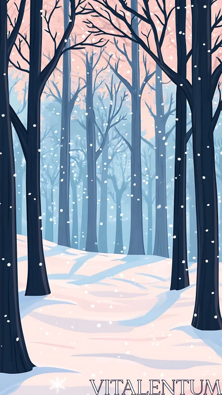 Winter's Quiet Cathedral: A Snowy Forest Walk.