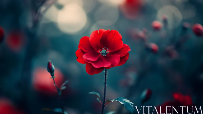 Red Rose in Quiet Bloom.