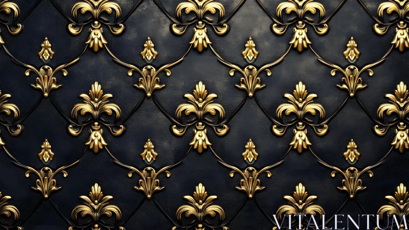 Luxurious Gold Fleur-de-Lis Pattern on Elegant Dark Background.