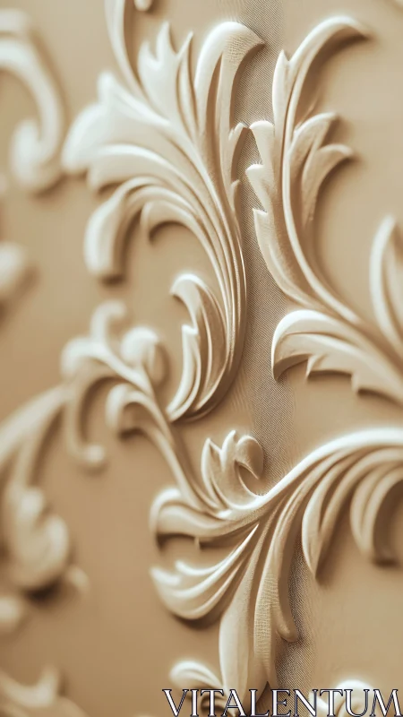 Baroque flourishes curling in buttery champagne relief.