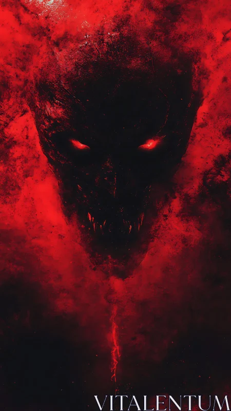 Infernal shadowborn demon emerging through blood-red smoke.