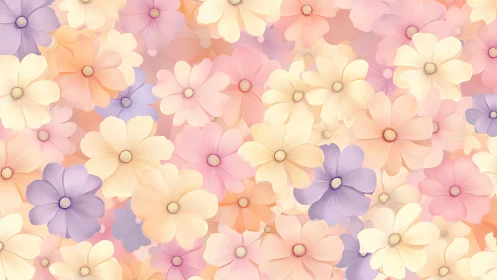 Pastel layered floral pattern in overlapping arrangement.