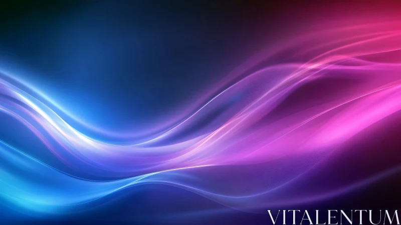 Neon light waves flowing across dark gradient background.