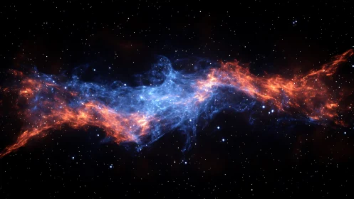 Stellar fire ribbon swirling through deep cosmic silence.