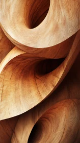 Warm wooden spirals curling into a cozy abstract maze.