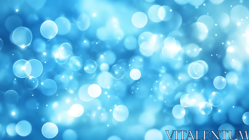 Soft Blue Bokeh Abstract Background with Light Circles Effect.