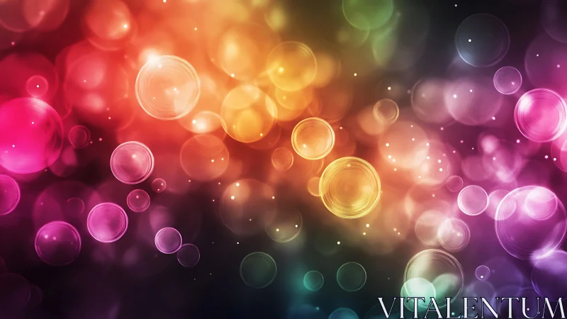 Vibrant abstract bokeh lights with colorful glowing circles background.