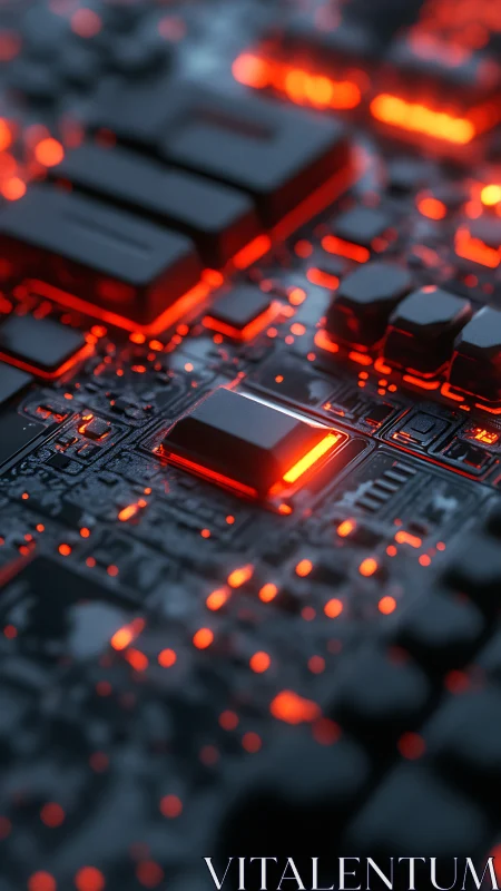 Neon core awakening on a midnight circuitboard frontier.