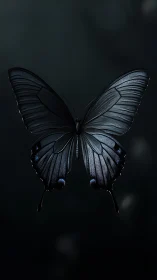 Midnight-winged butterfly poised like living moonlight.