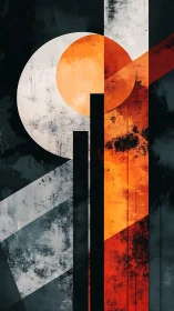 Geometric vertical forms intersect circular and diagonal elements