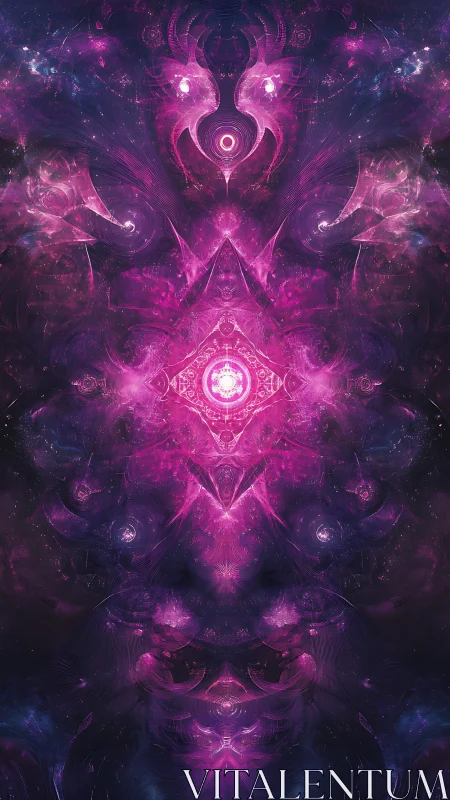 Fractal nebula mandala radiates luminous violet symmetry.