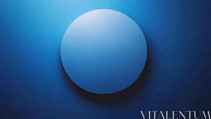 Blue circular disk casts soft shadow on gradient background
