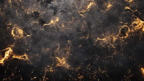 Volumetric cosmic dust field with glowing fractal plasma veins