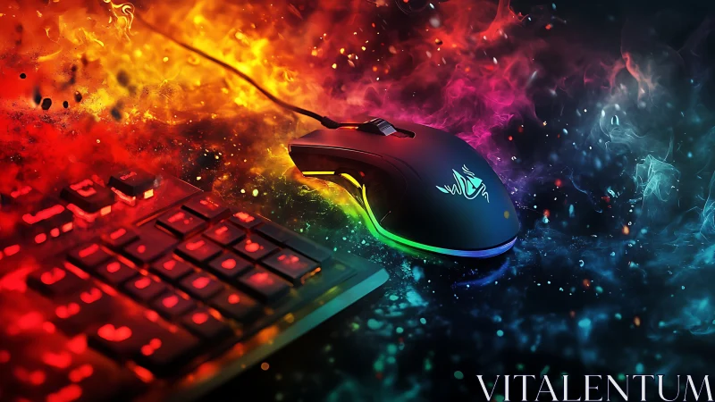 RGB gaming mouse ignites neon storm across digital battlefield.