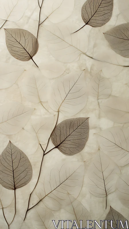 Translucent leaf skeletons form a delicately layered botanical field