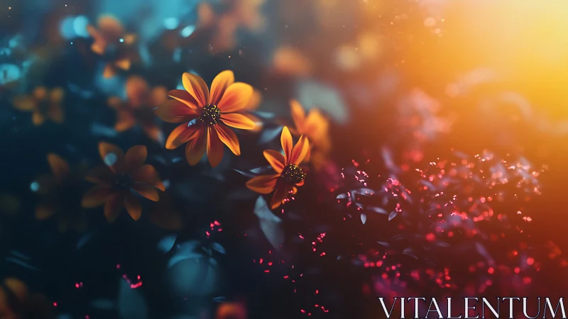 Molten Petals: Where Twilight Ignites Fractured Bloom.