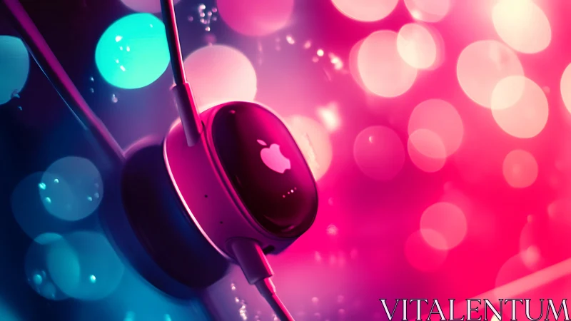 Neon Dreams: Glowing Headphones in Electric Light