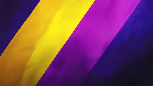 Diagonal yellow and purple stripes on textured surface.