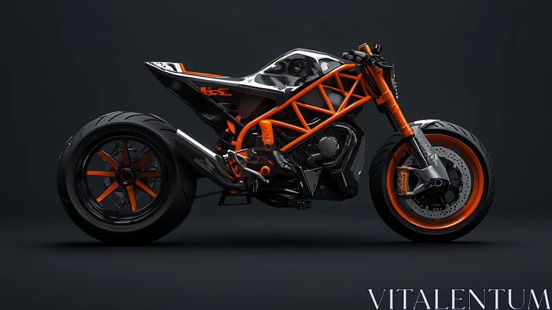 Bold orange custom motorcycle stands ready for urban adventures