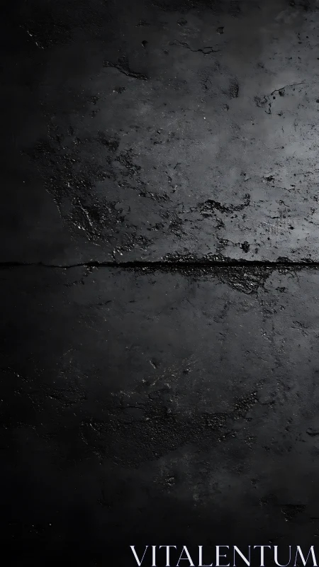 Low-key illuminated cracked asphalt surface textural study.