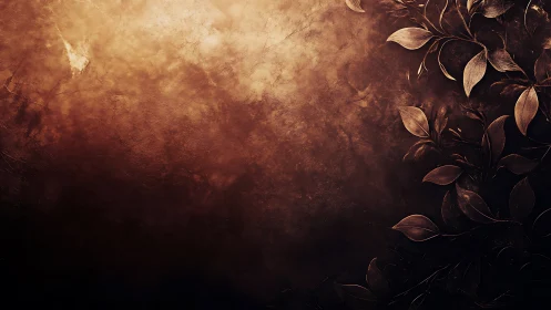 Burnished bronze foliage along textured gradient light edge.