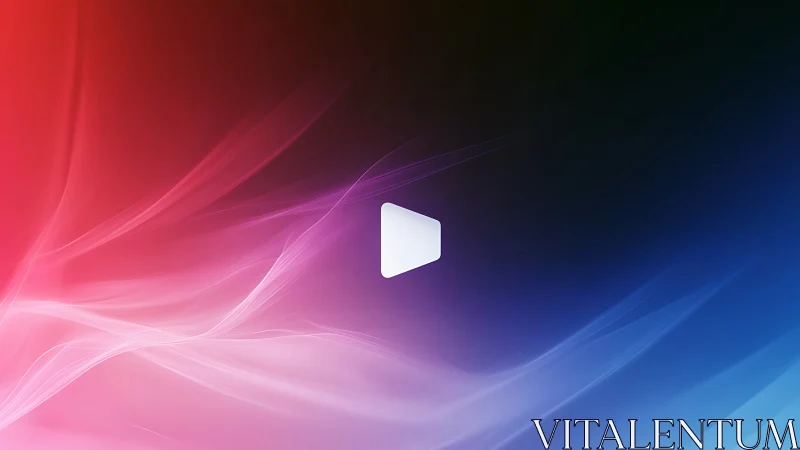 Gradient video play icon on dynamic lightwave background