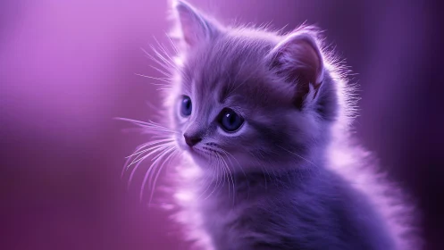 Luminous Feline Portrait with Neon Aura Glow Effect.