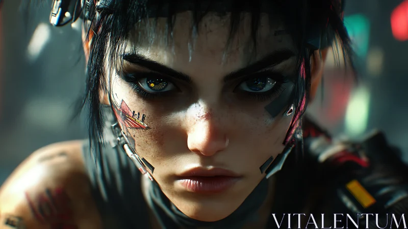 Neon-eyed street hacker quietly rewrites the night around her