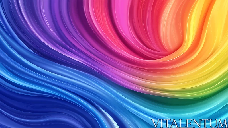 Flowing rainbow waves of color in a bright joyful swirl.
