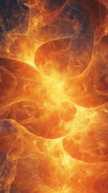 Molten solar nebula swirls in radiant golden eruption