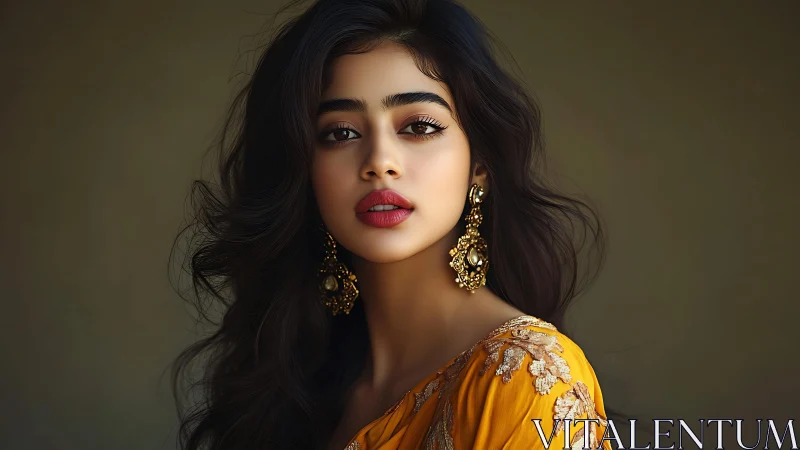 Radiant portrait celebrates quiet grace and golden elegance