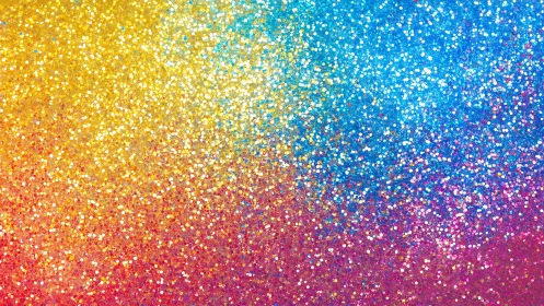 Multicolor bokeh glitter gradient with dense particle field