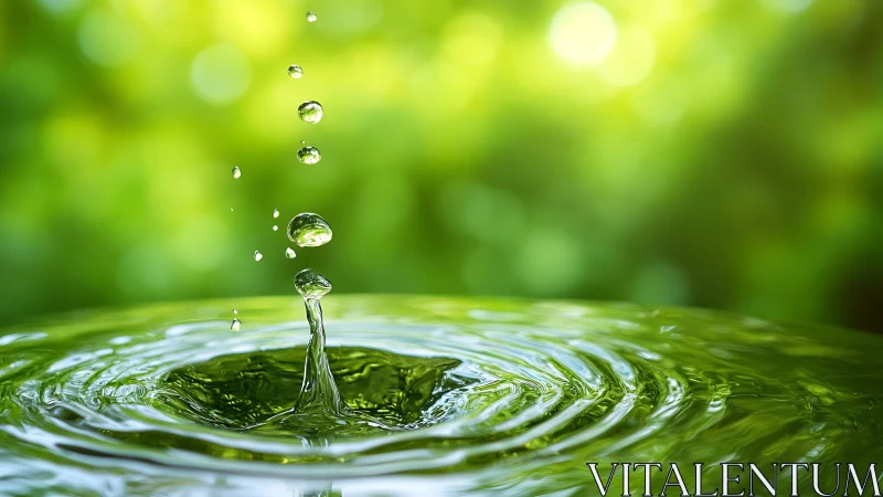 Emerald water droplet crowns dance in soft forest light.