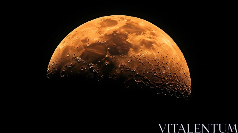 Honeyed Half-Moon Rising Over Ink-Black Cosmic Silence.