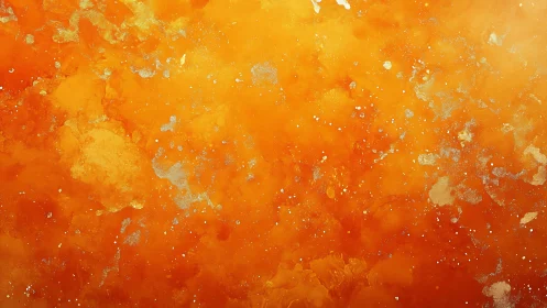 Vibrant amber abstract texture with metallic shimmer accents.