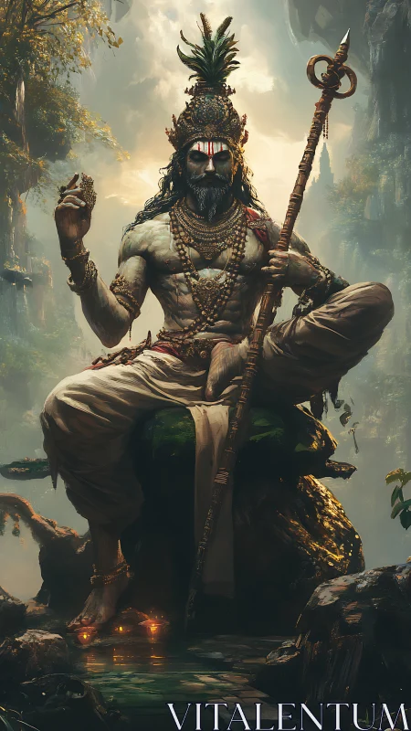 Forest sage thrones between roots and storm-bright heavens