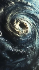 Cosmic ocean vortex twists through stormy celestial seas.