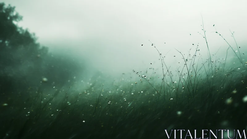 Mist-kissed meadow where quiet grasses hold the dawn.