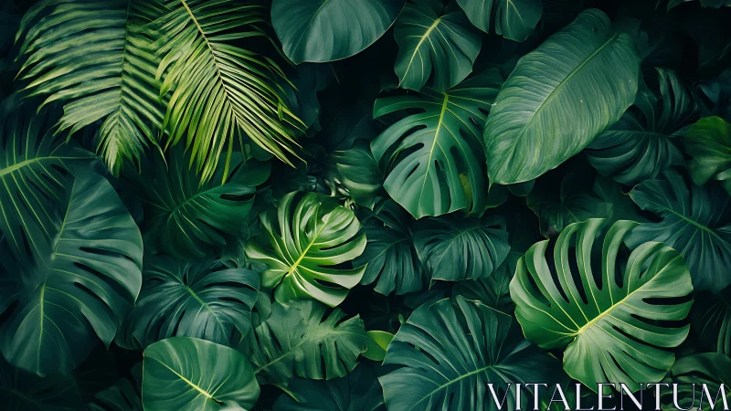 Leafy jungle murmurs as layered greens quietly chorus