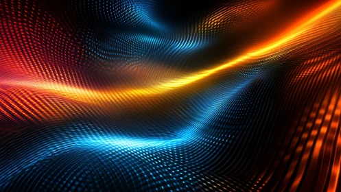 Molten data rivers weave hot and cold light across space