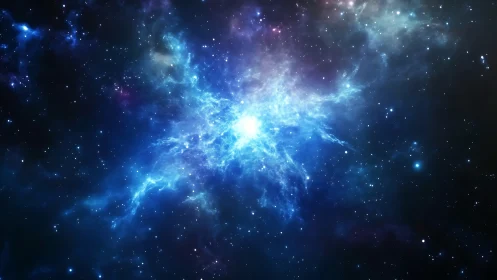 Stellar nebula core in radiant deep-space digital painting.