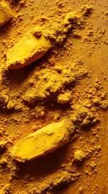 Golden pigment avalanches and crumbling sunlit color fields.